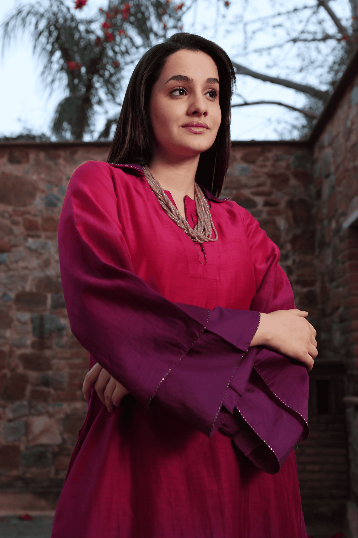 Pink Purple Ombvre Kurta And Pant