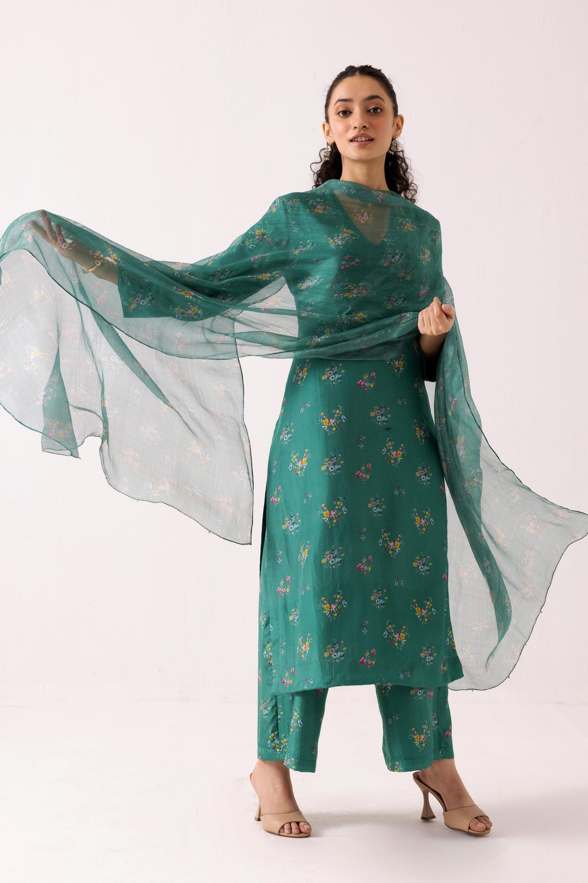 Poppy Green Kurta Set