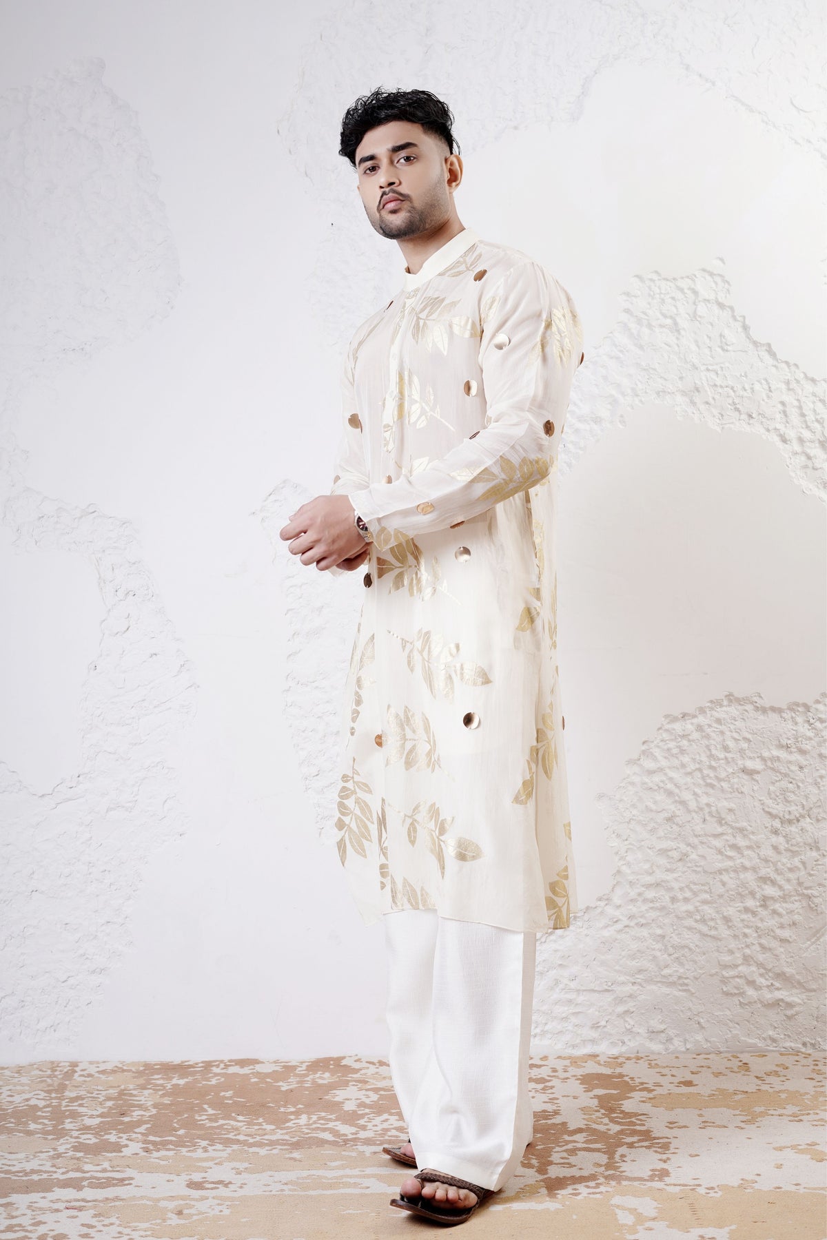 Ivory Leaf Men Kurta Set