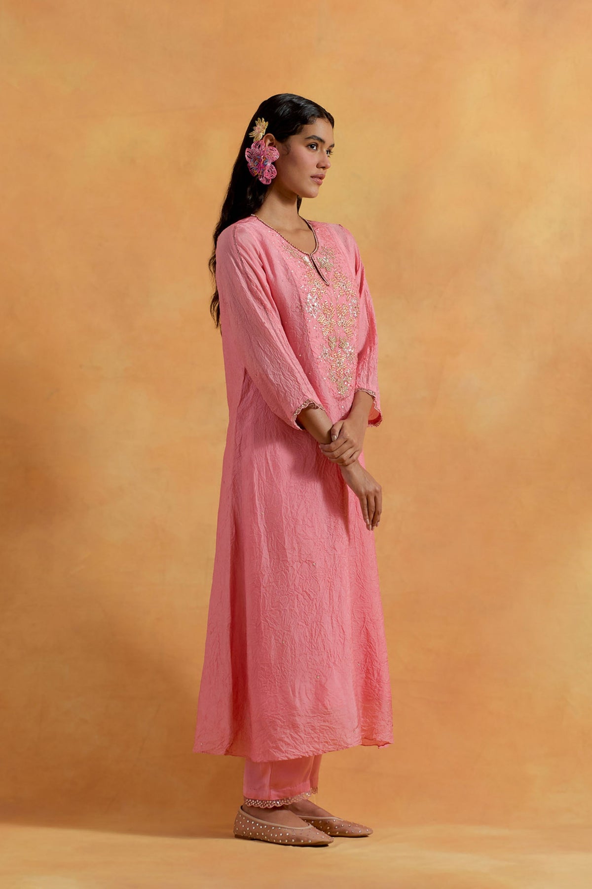 Peach Kurta &amp; Pant Set