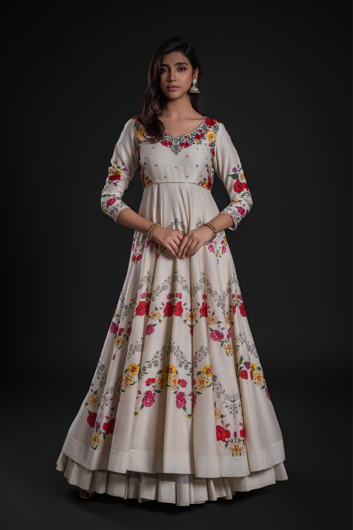 Anarkali Set With Churidar And Dupatta