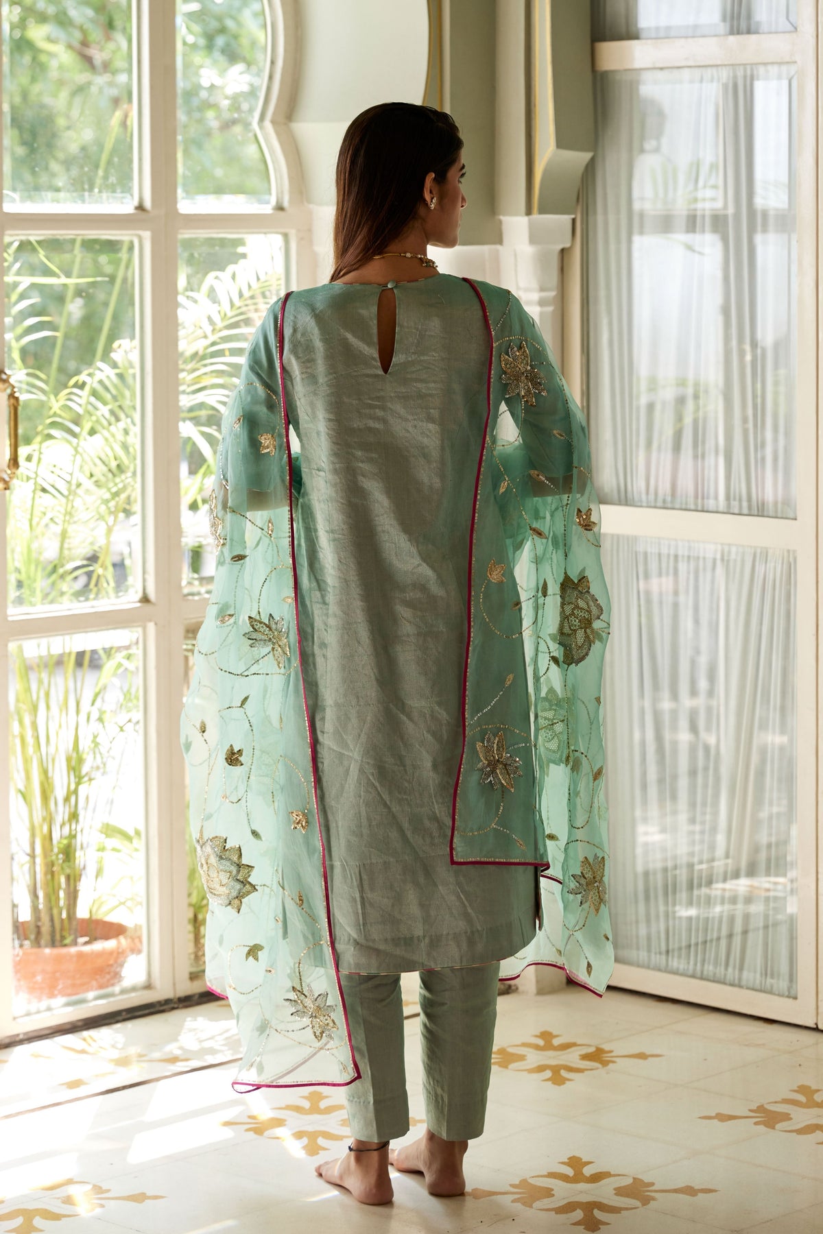 Chanda Minit Green Kurta Set