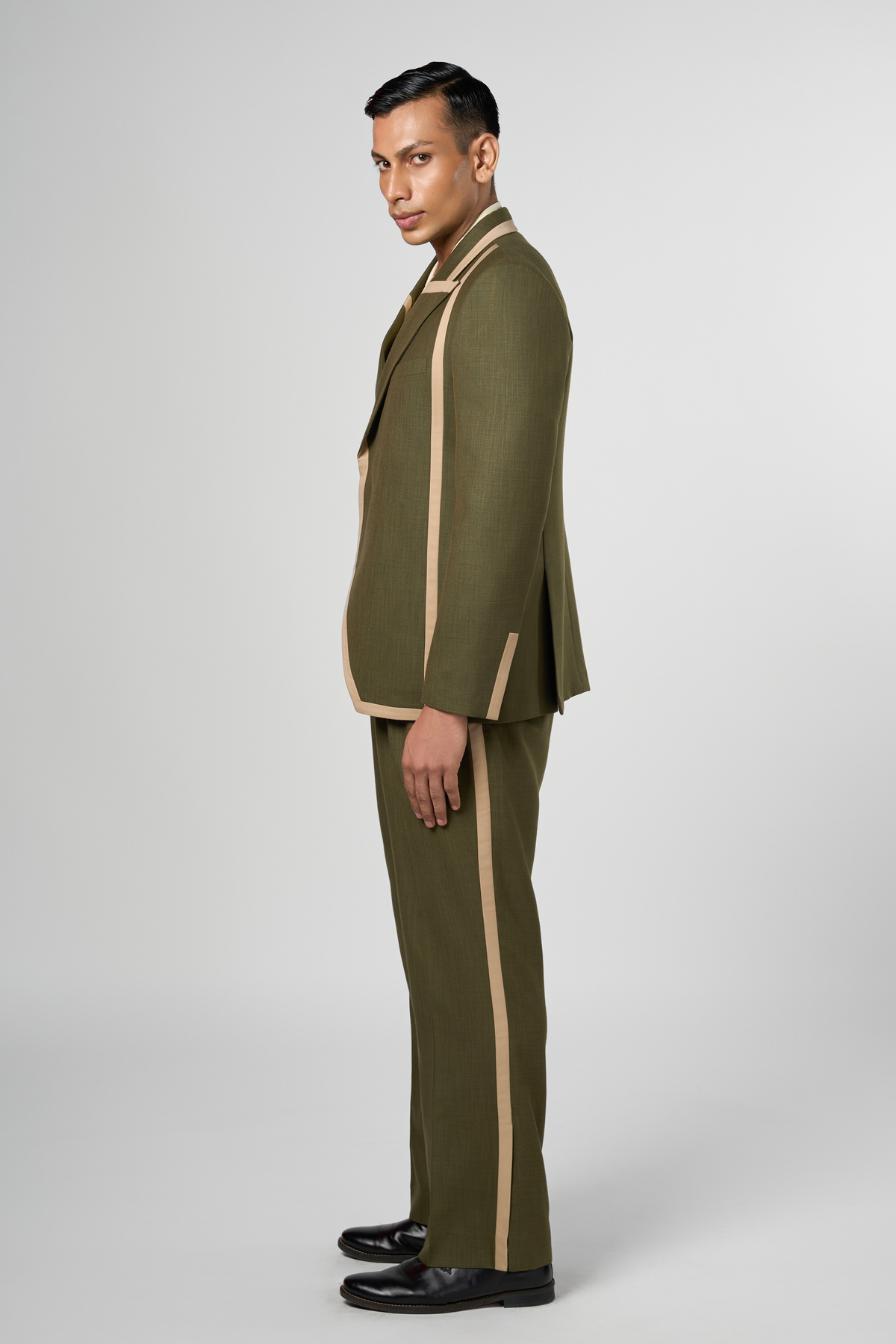 Olive Column Blazer