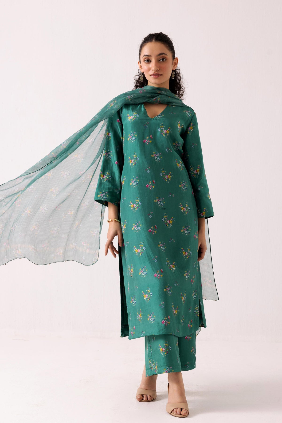 Poppy Green Kurta Set