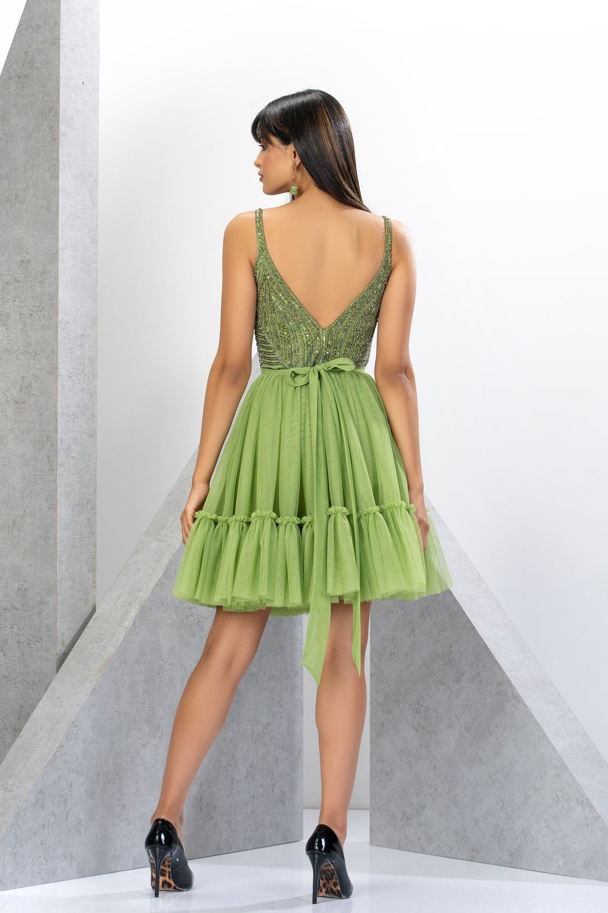 Tu Tu Pistachio Green Mini Dress