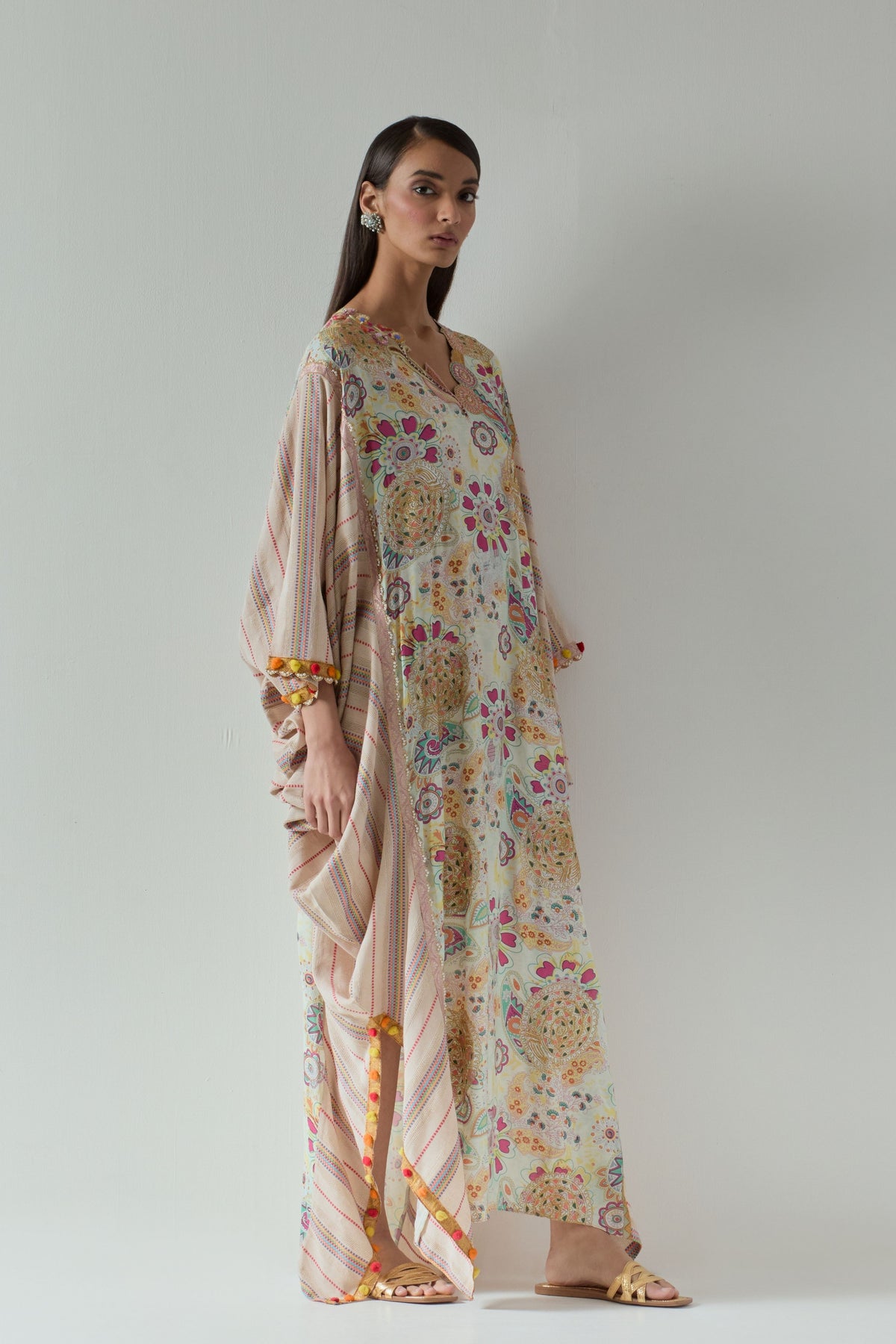 Printed White Kaftan