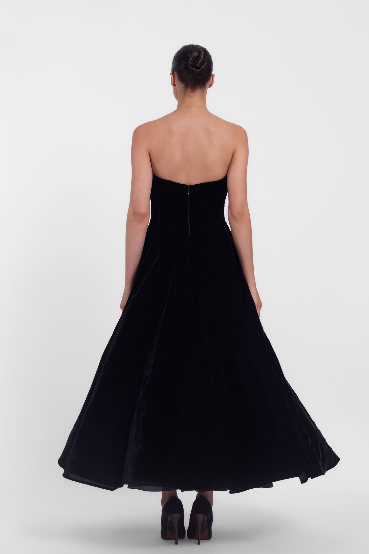 Strapless Velvet Midi