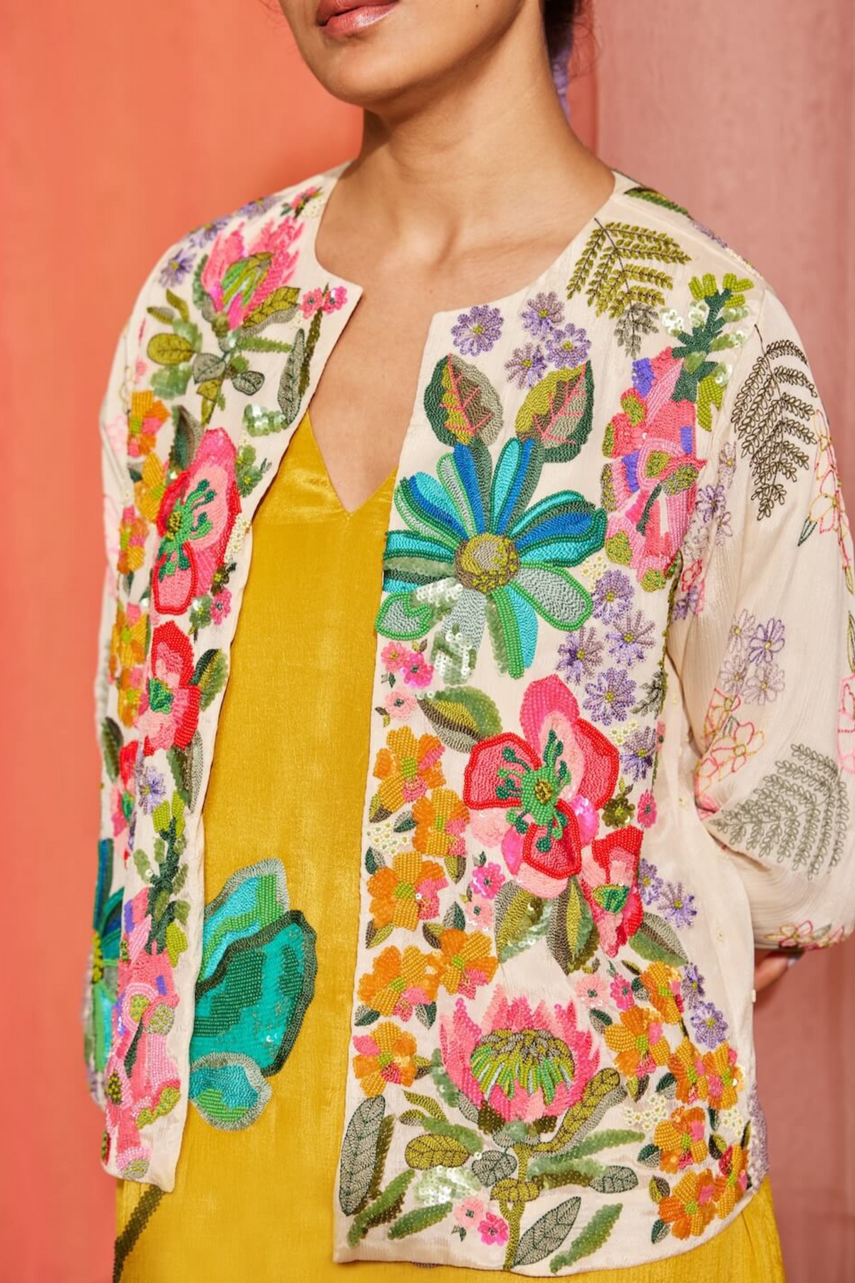 Floral Poster Bolero Jacket