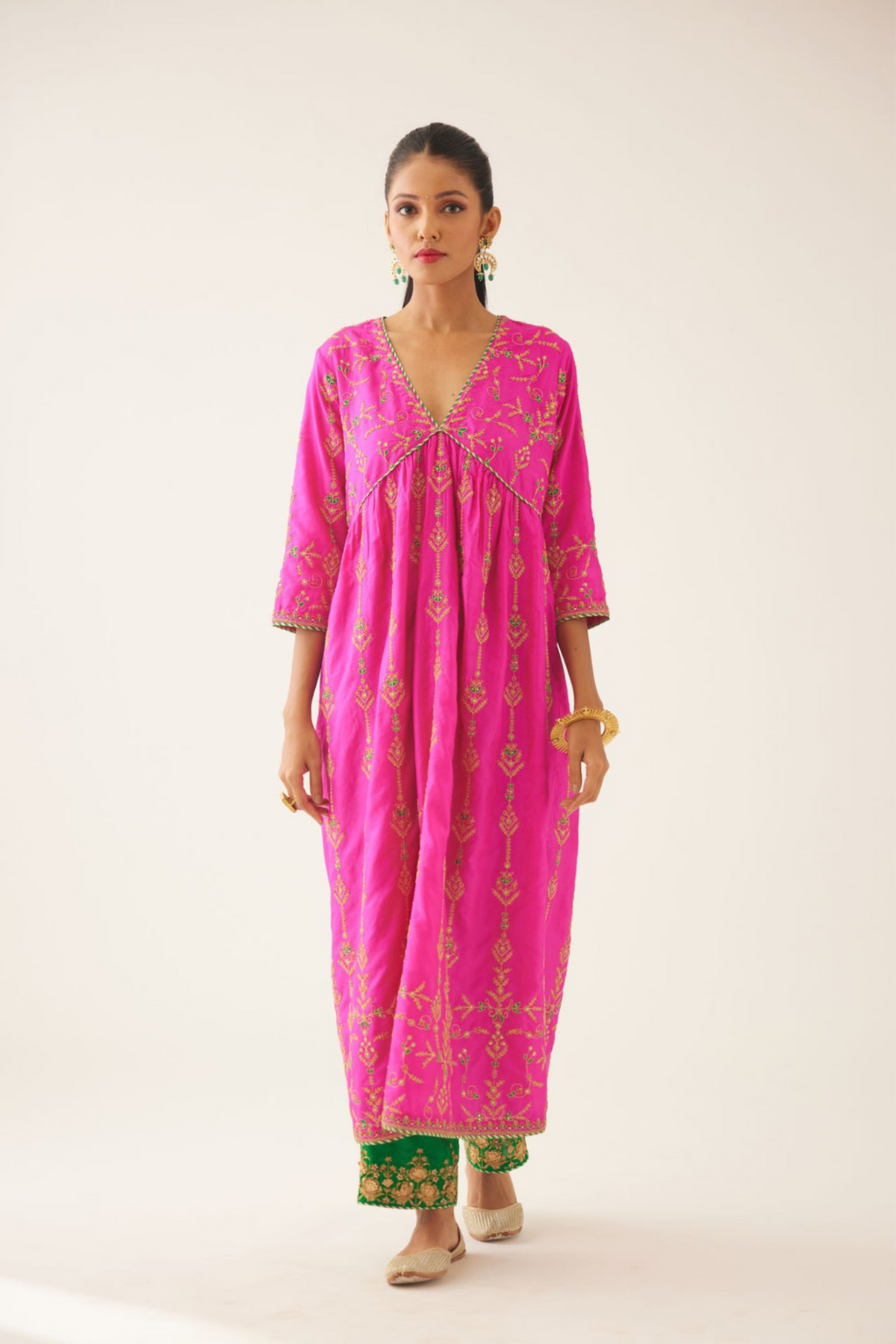 Fiji Fuchsia Silk Kurta Set