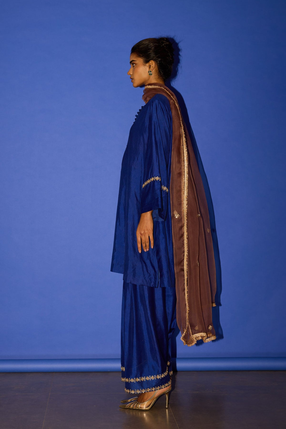 Blue Zardosi Kurta Set