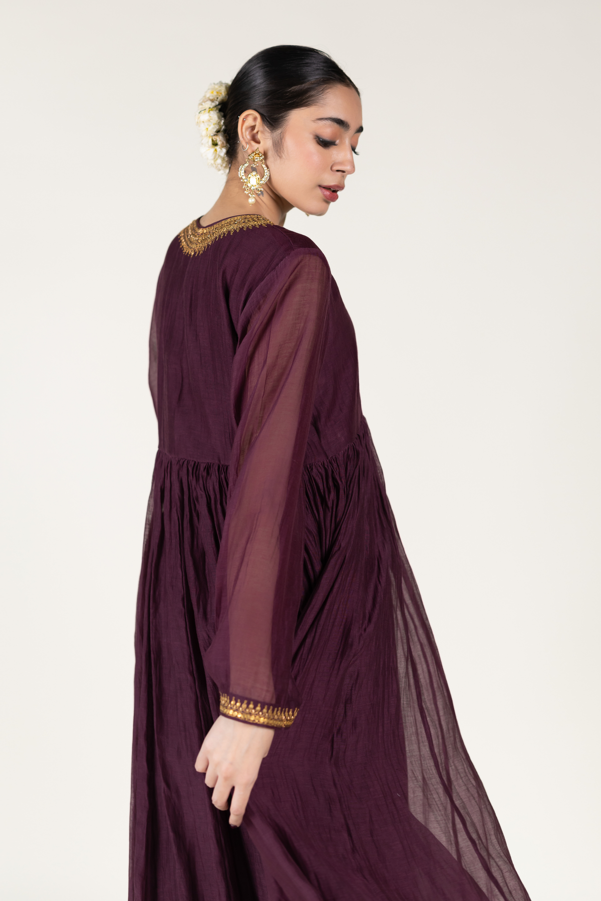 Plum Sajida Jama Tunic Set