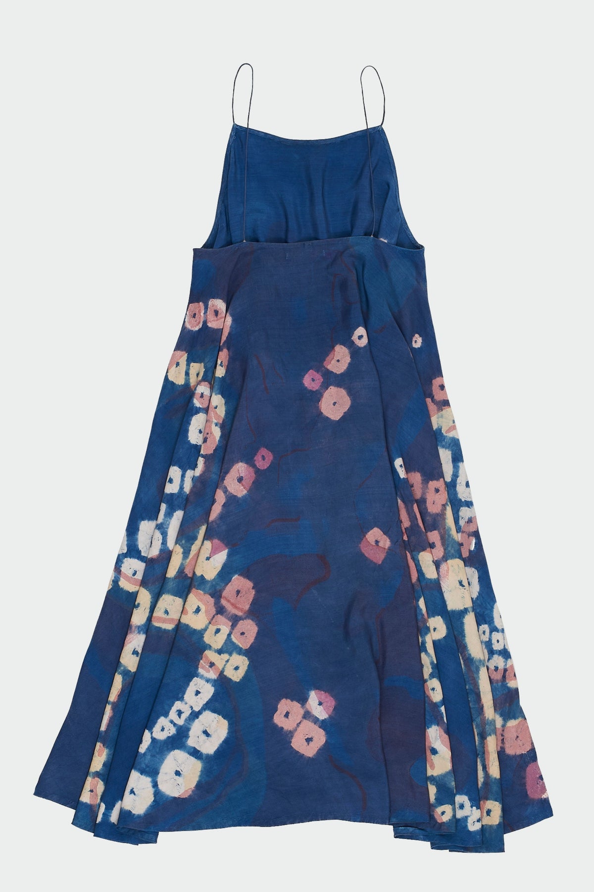 Indigo Screenprinted Silk Dress