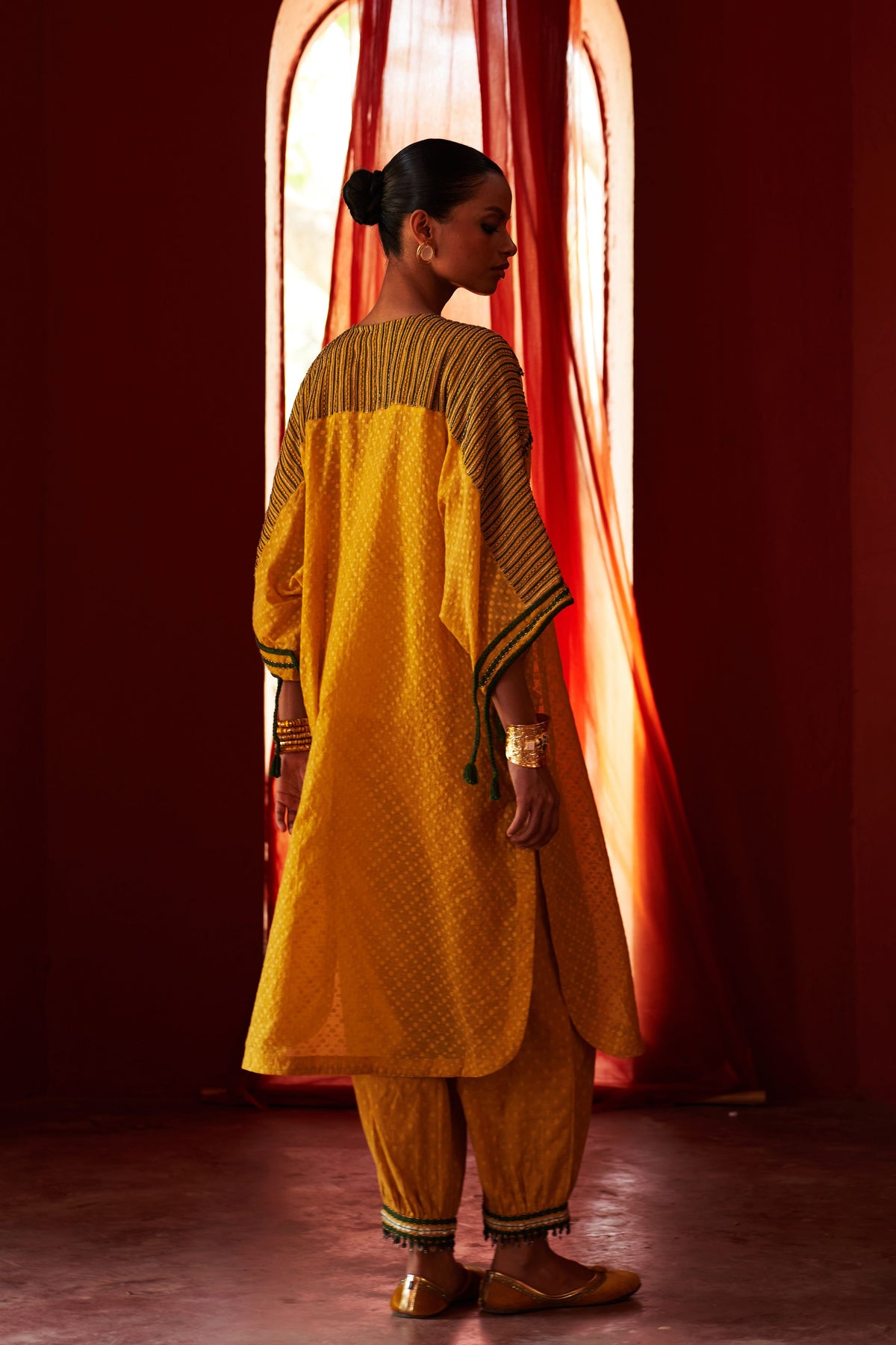 Mustard Kaftan Set