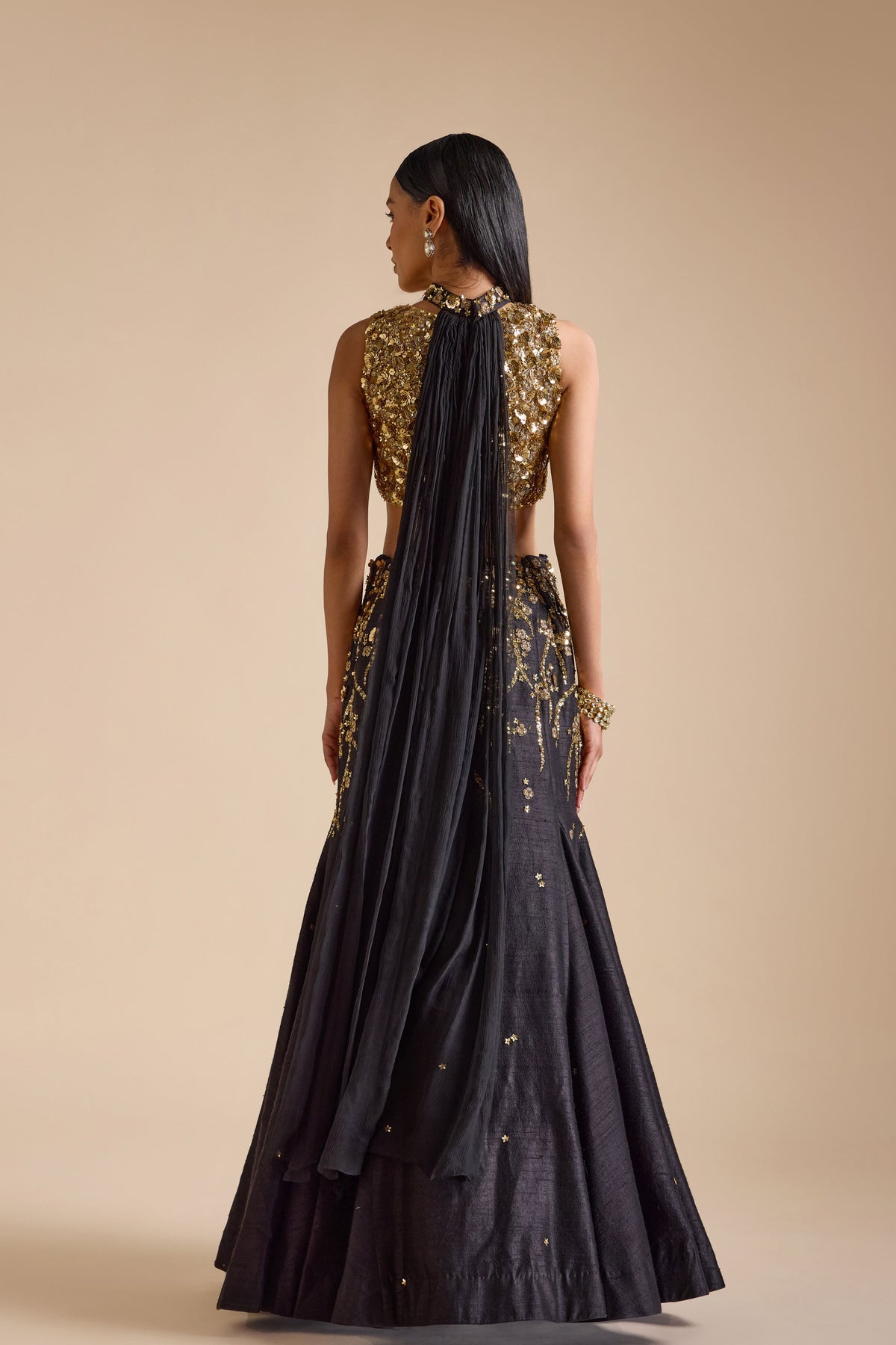 Black Mermaid Style Lehenga Set