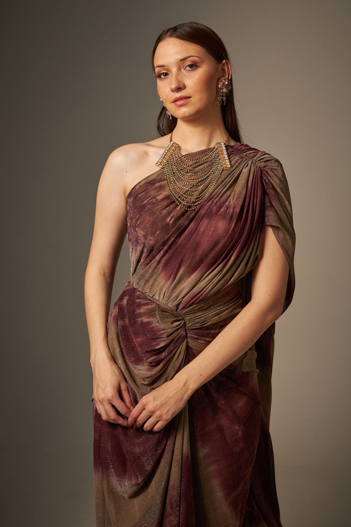 Tie-dyed Gown Saree