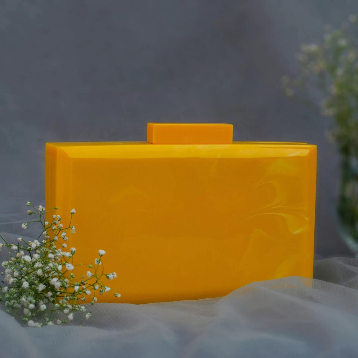 The  Yellow Baroque Rectangular Clutch