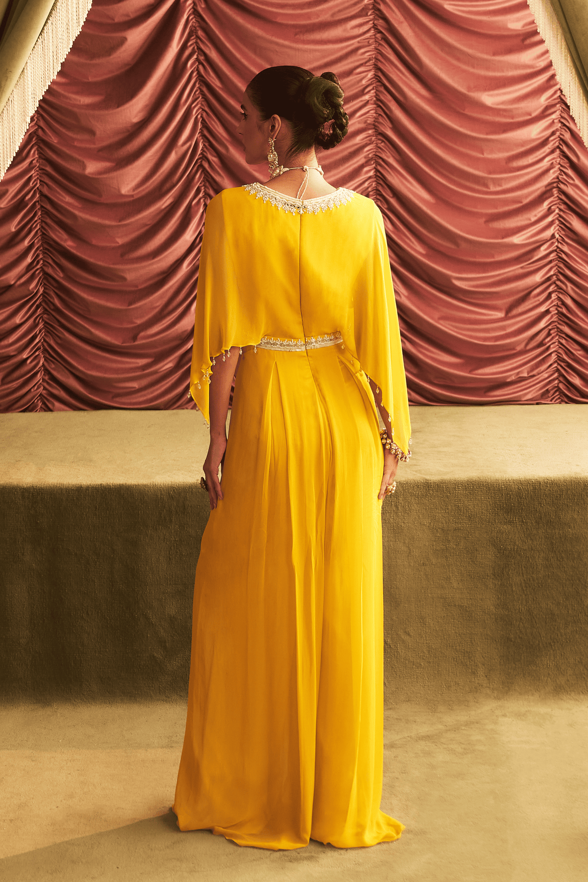 Yellow Drape Jumpsuit