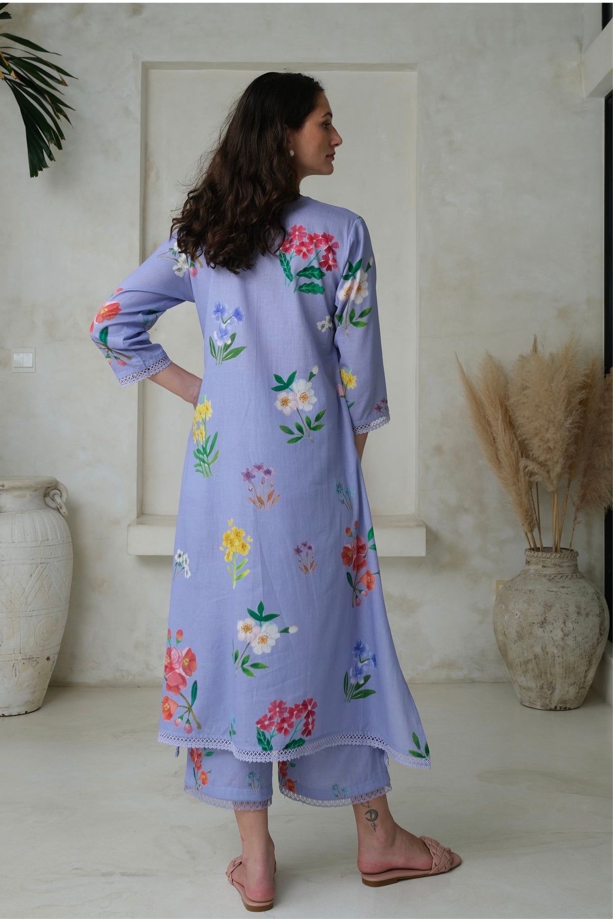 Amalia Periwinkle Long Kurta Set