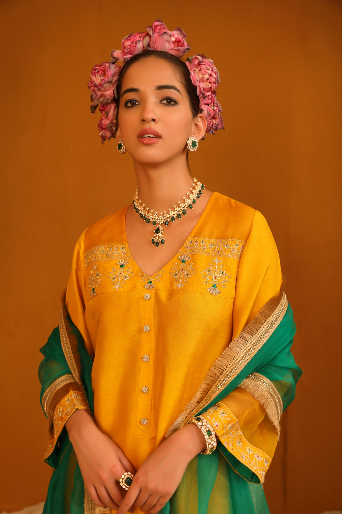 Zeenat Mustard Yellow Kurta Set