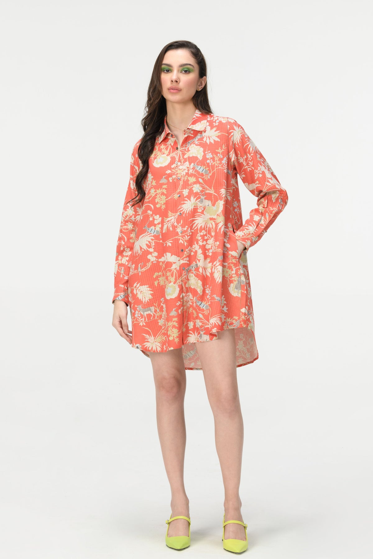 Springforest Coral Oversized Shirt