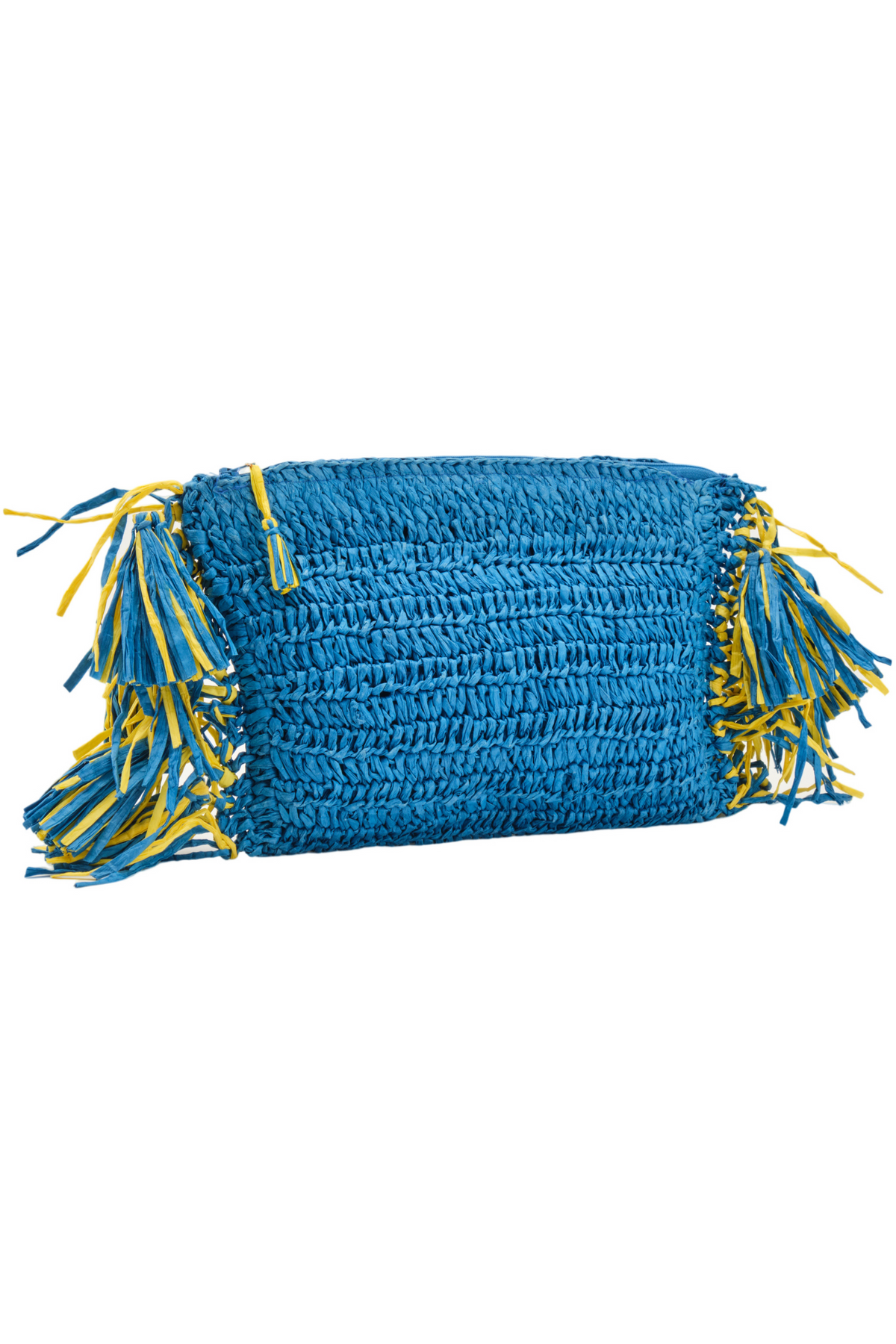 Raffia Clutch With Tassels