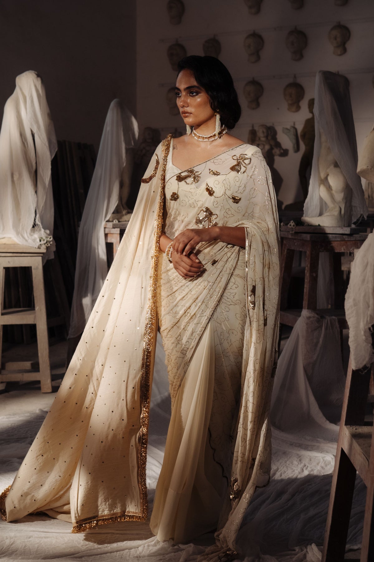 Cocoon Ivory Saree