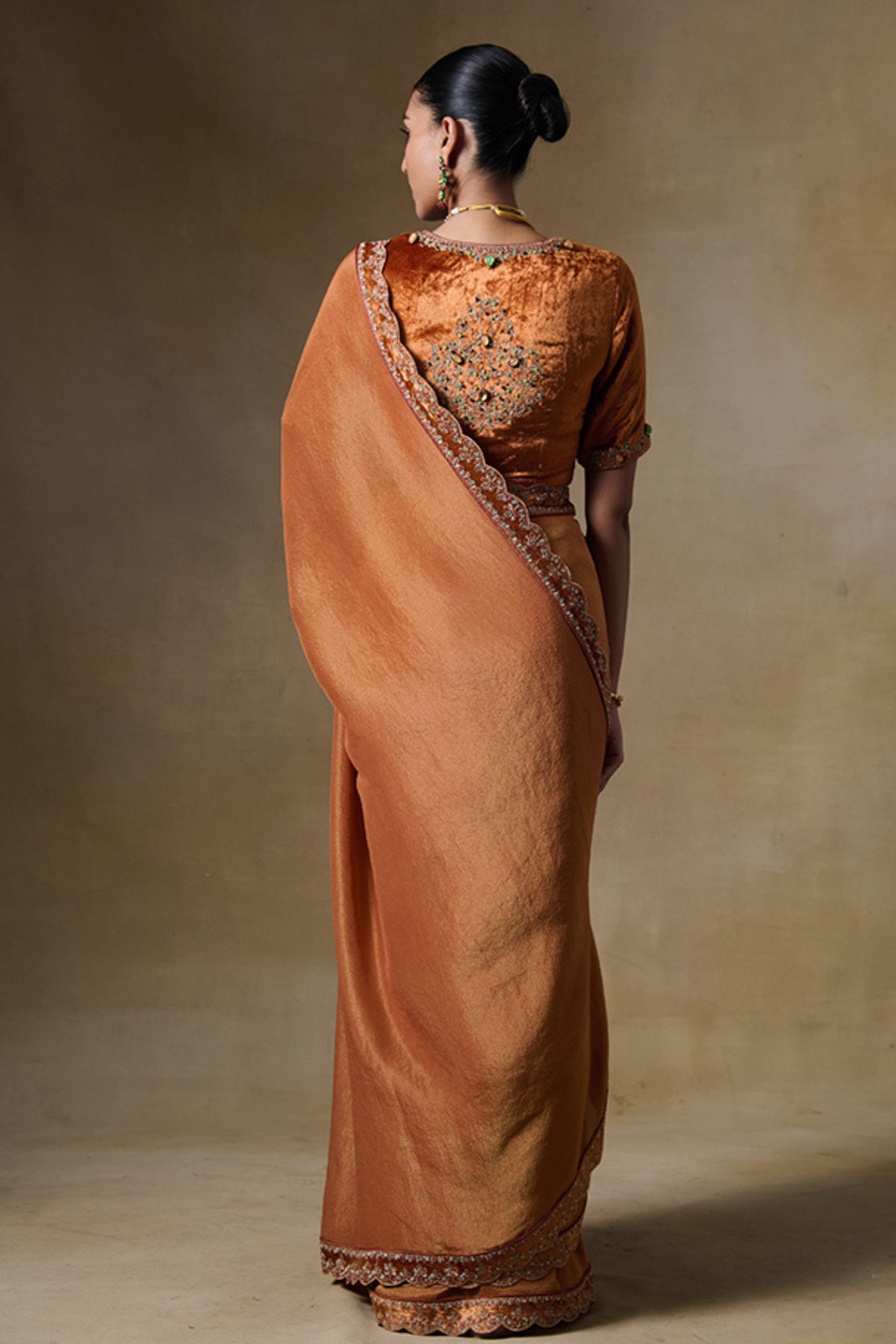 Alam Saree in Orange