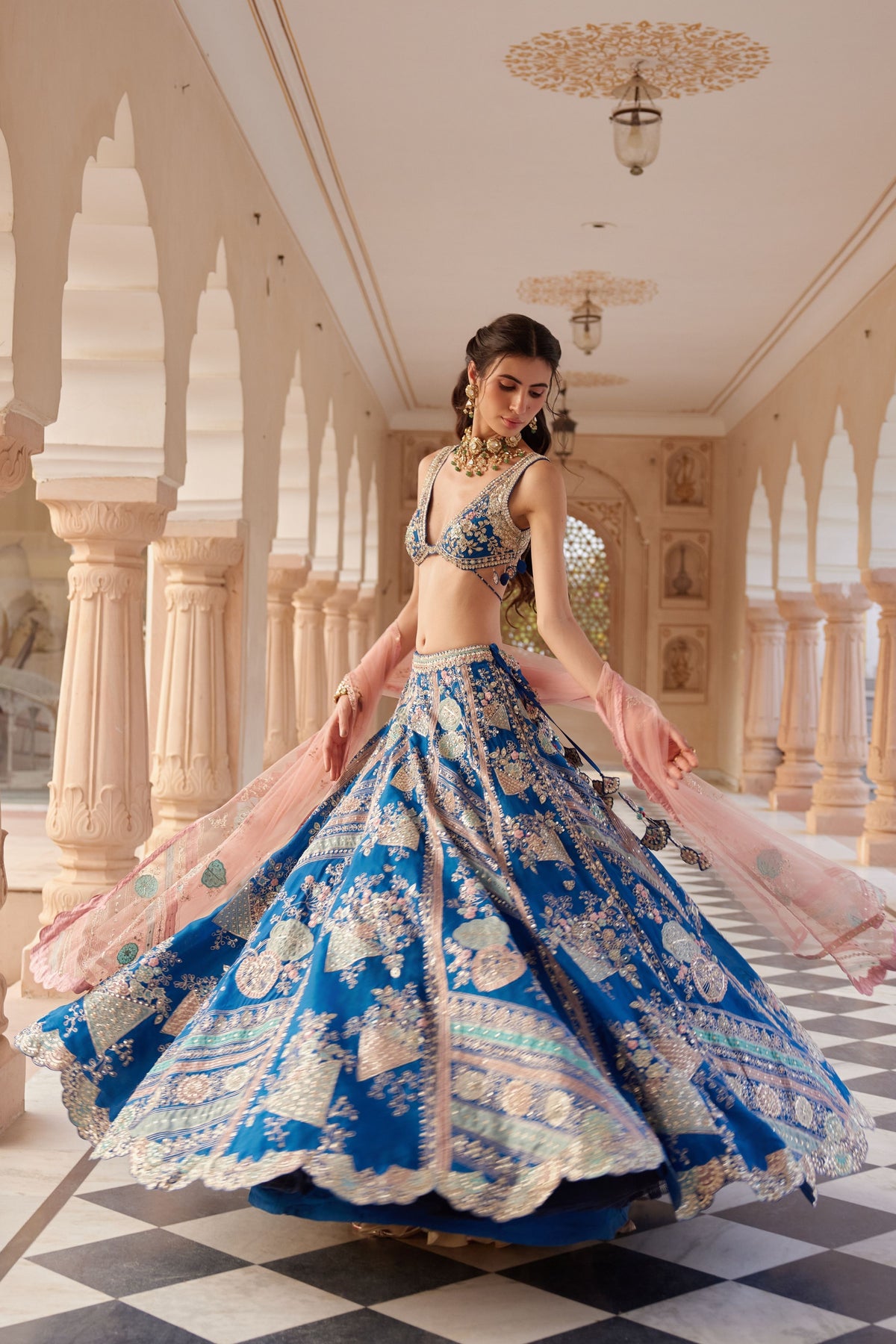 Blueberry Applique Lehenga Set