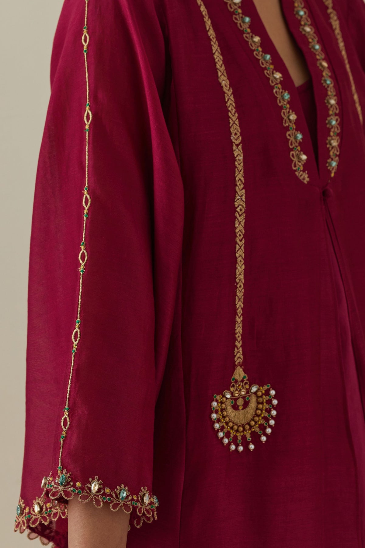 Ambreen Angrakha Style Kurta Set