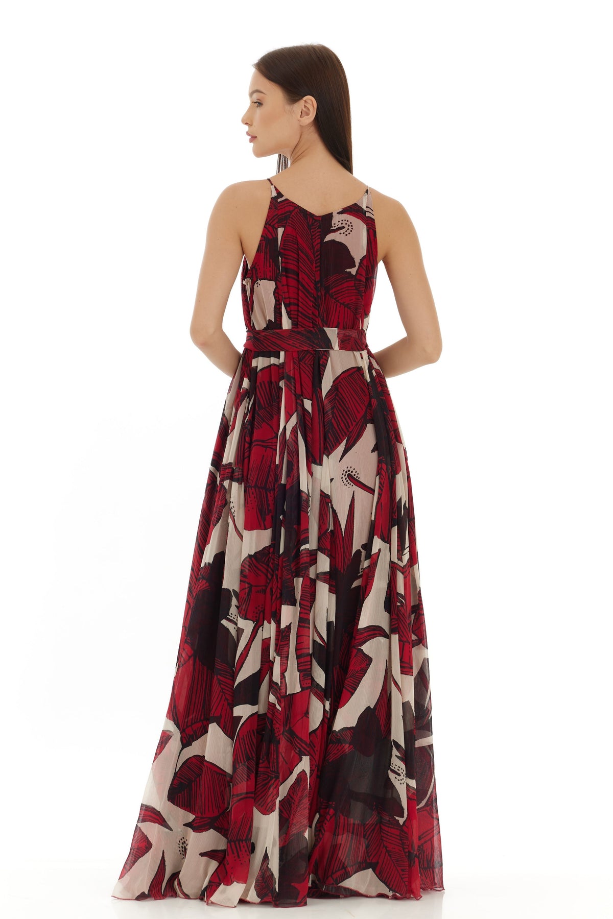 Offwhite and Red Long Dress