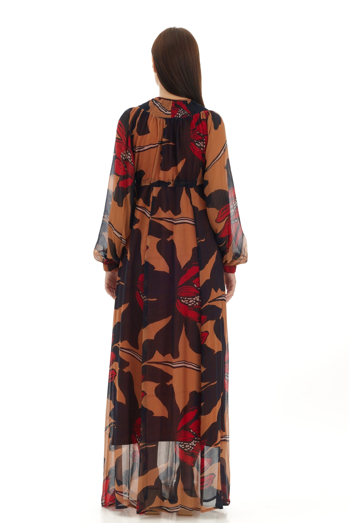 Orange and Brown Kaftan Dress