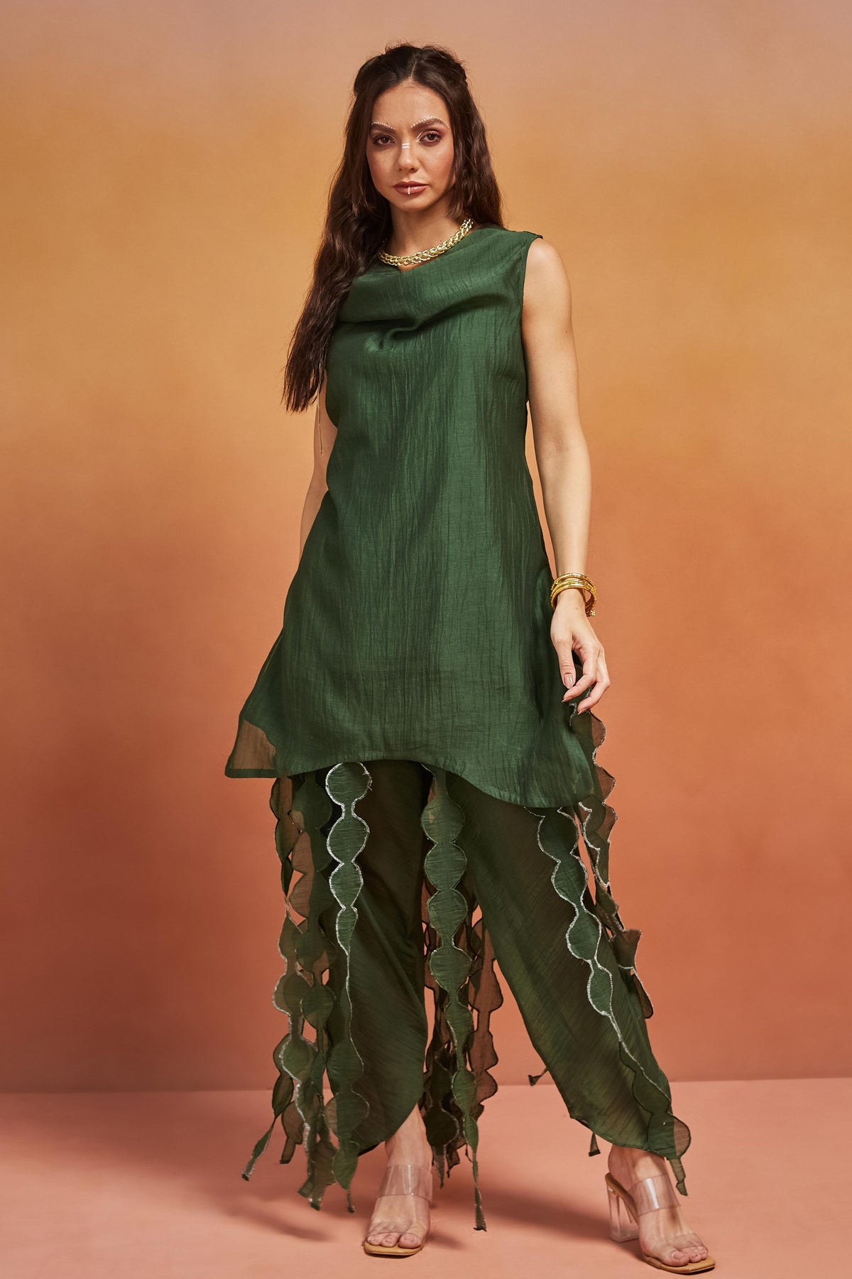 Green Cut Work Co-ord Set