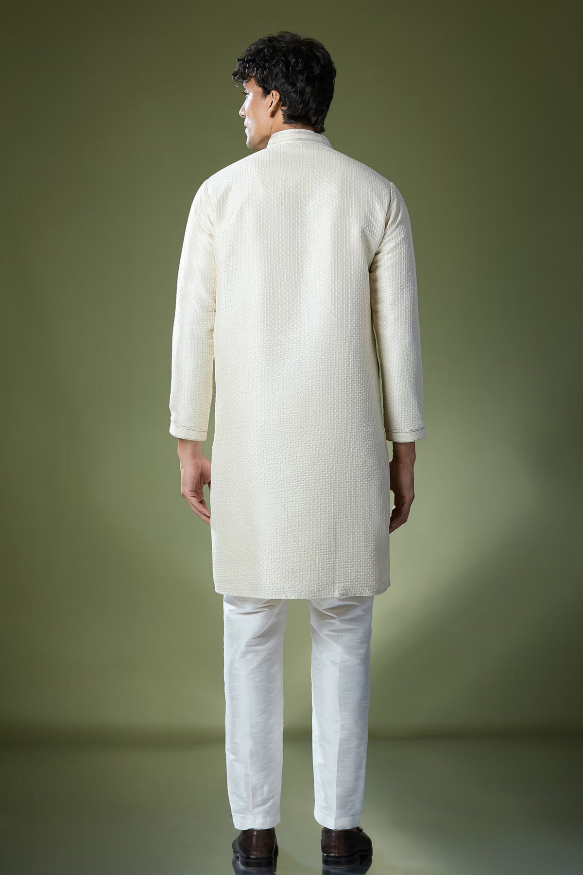 Almond Running Stitch Kurta Set