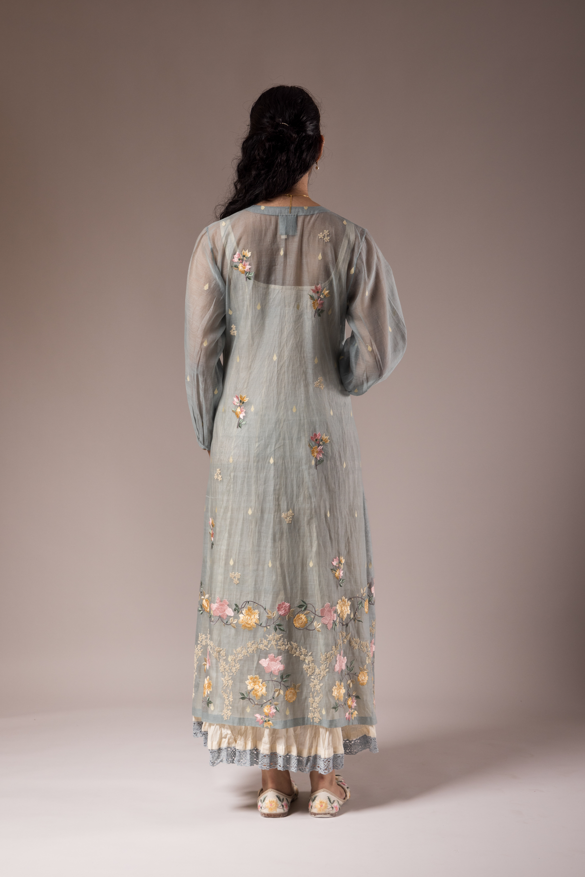 Sky Blue Chanderi Dress