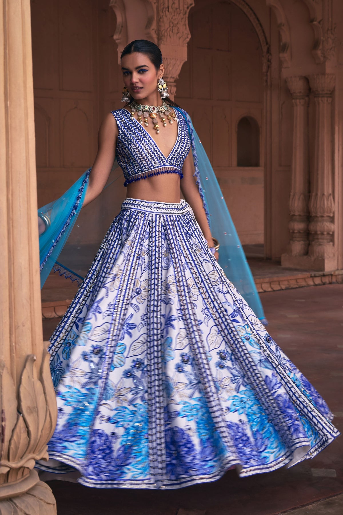 Indigo Blue Lehenga Set