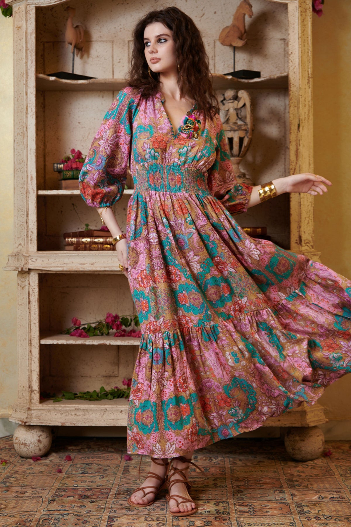 Printed Tier Maxi Dress