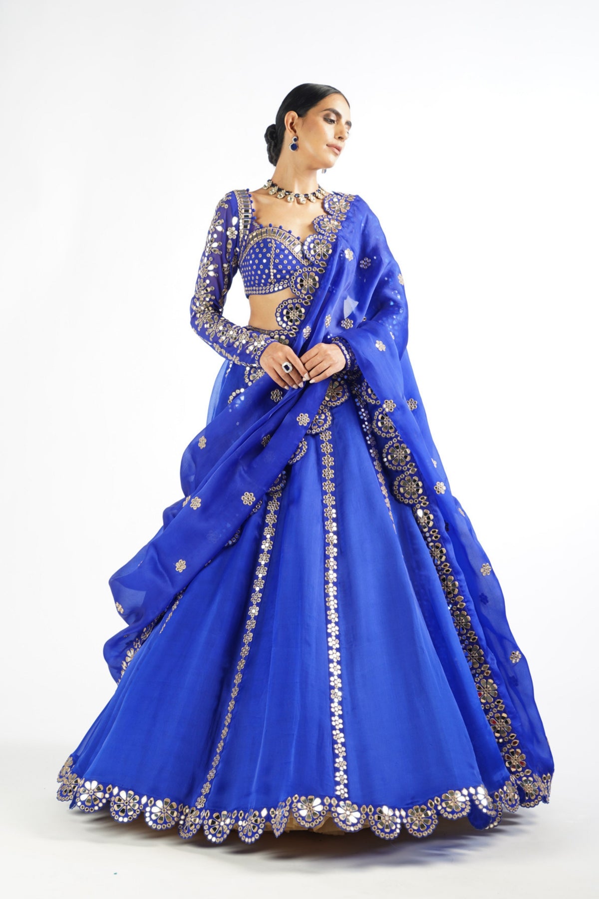 Royal Blue Embellished Lehenga Set