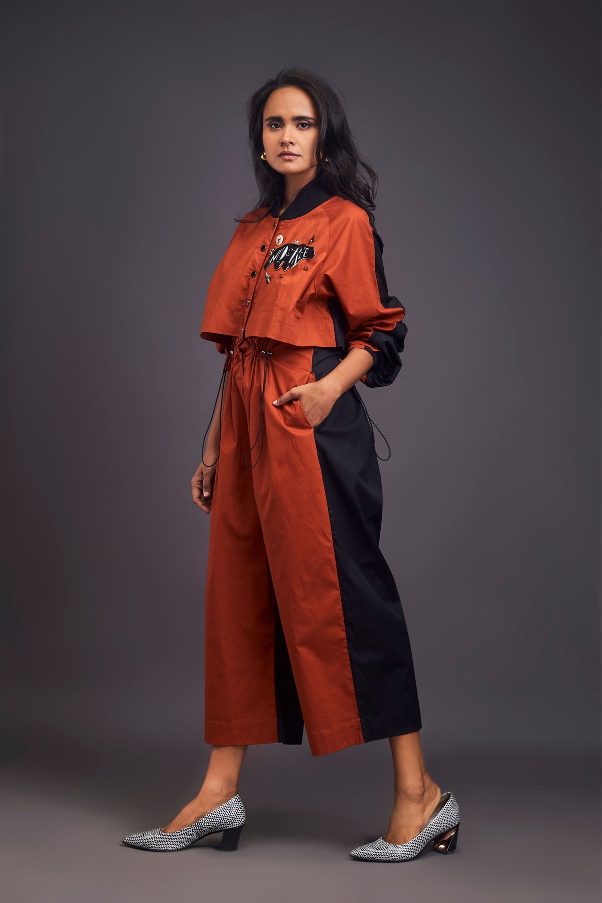 Rust and Black Jumpsuit