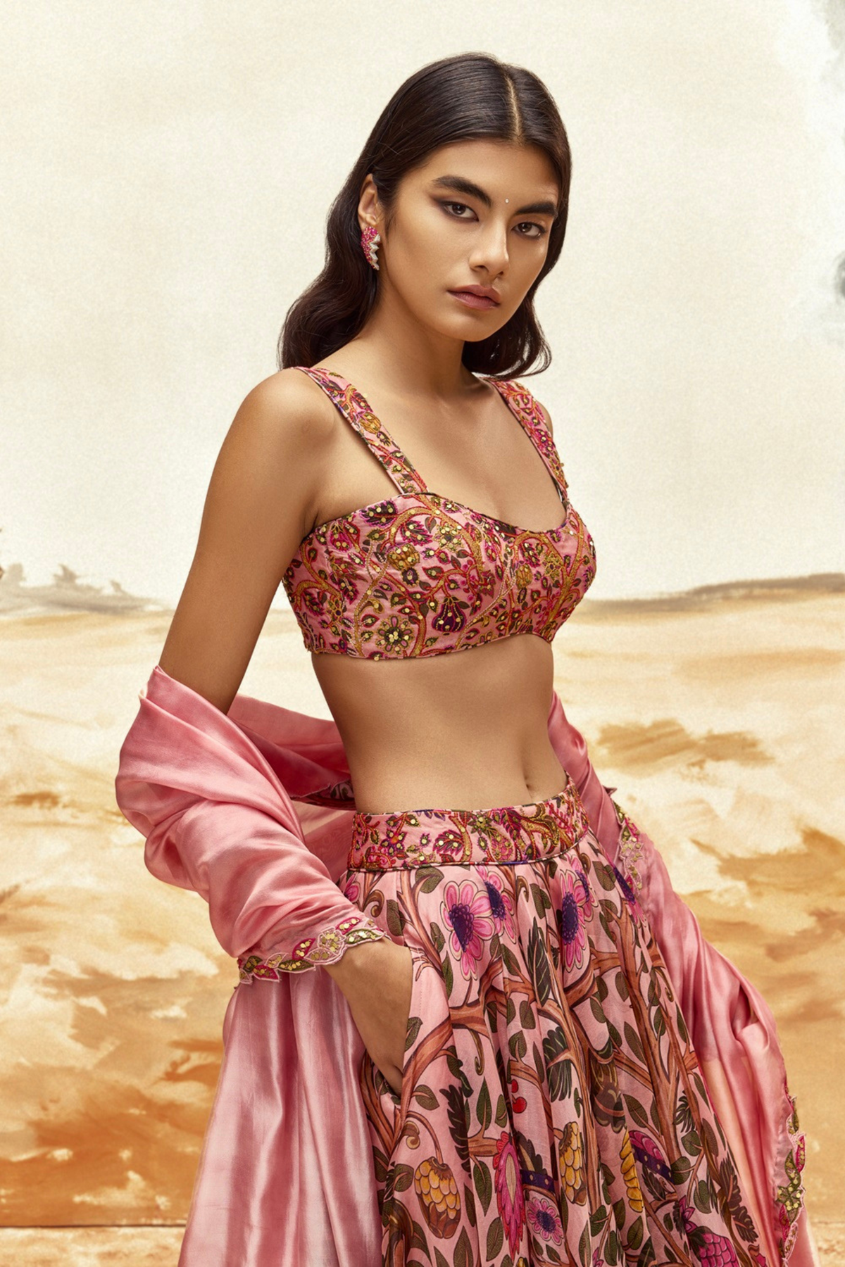 Johari Dusky Pink Lehenga Set