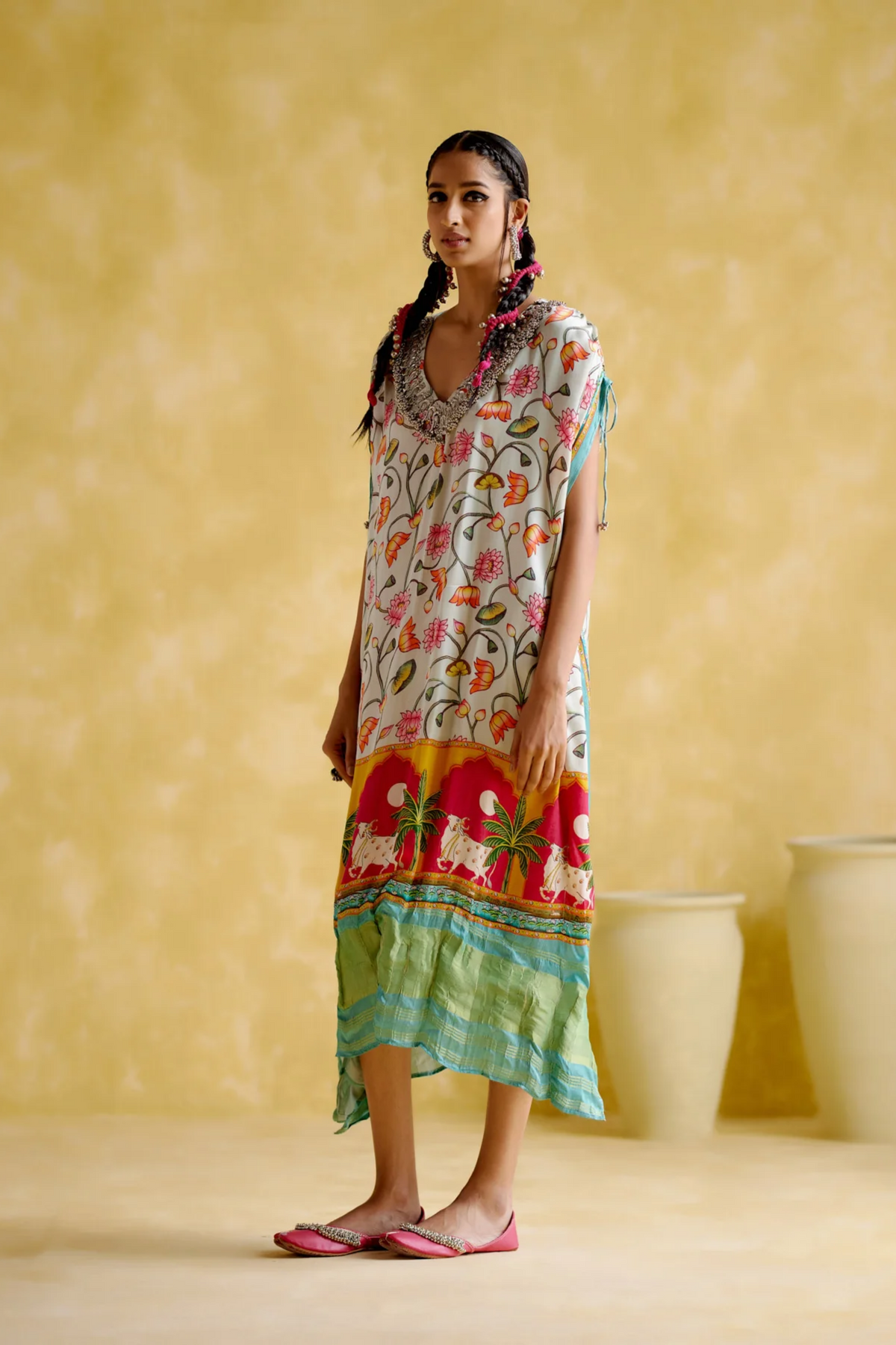 Linus Turquoise Printed Kaftan