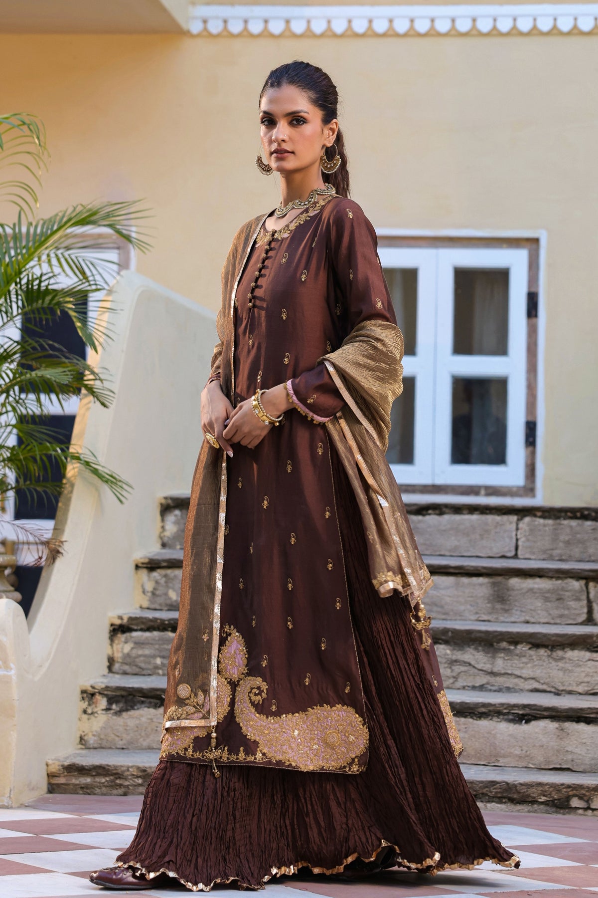 Riwayat Straight Brown Kurta Set