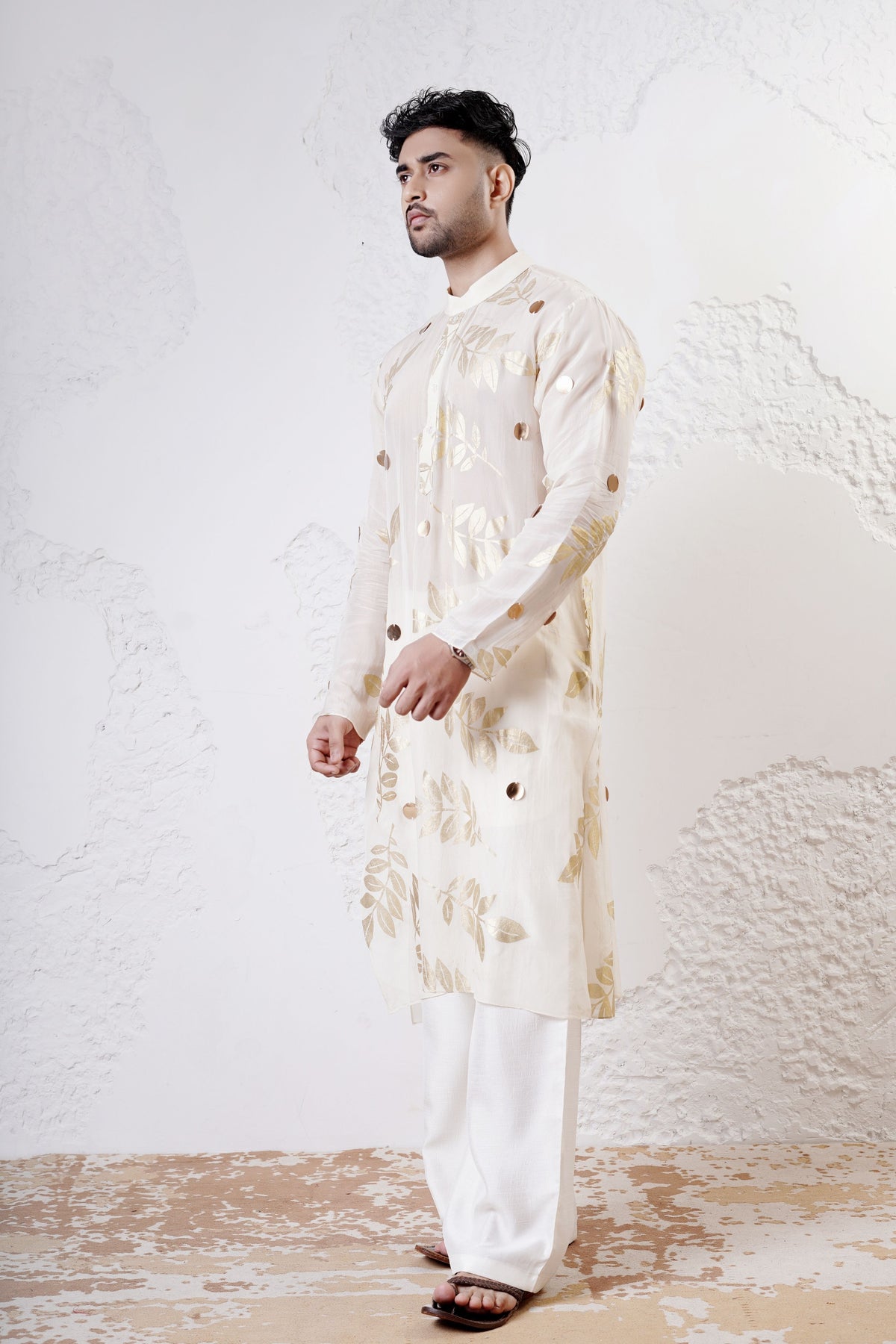 Ivory Leaf Men Kurta Set