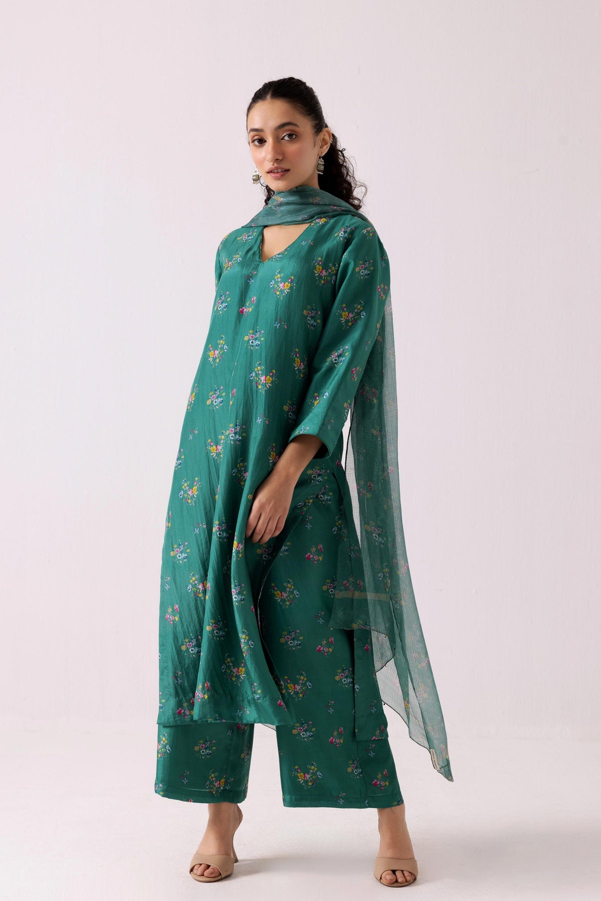 Poppy Green Kurta Set