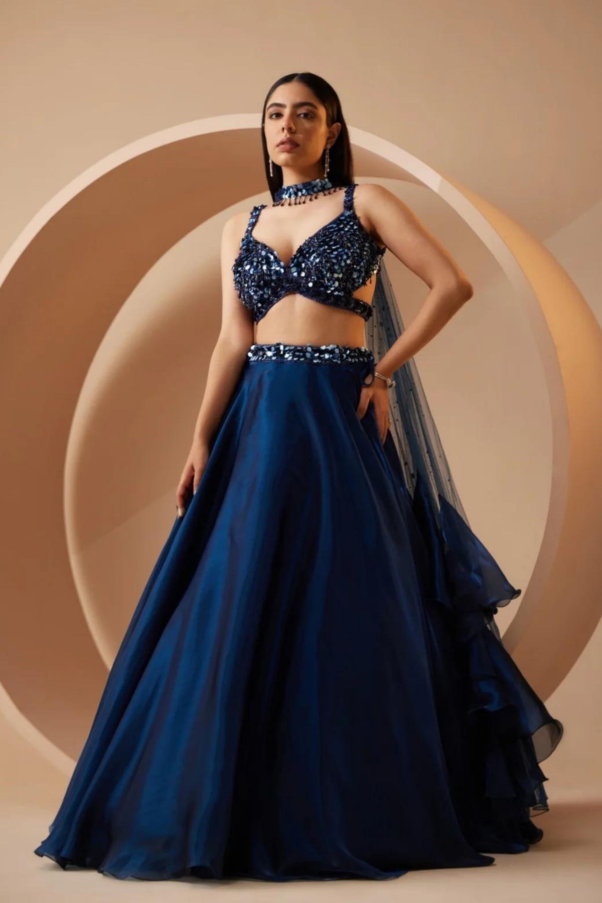 Chambery Teal Blue Lehenga Set