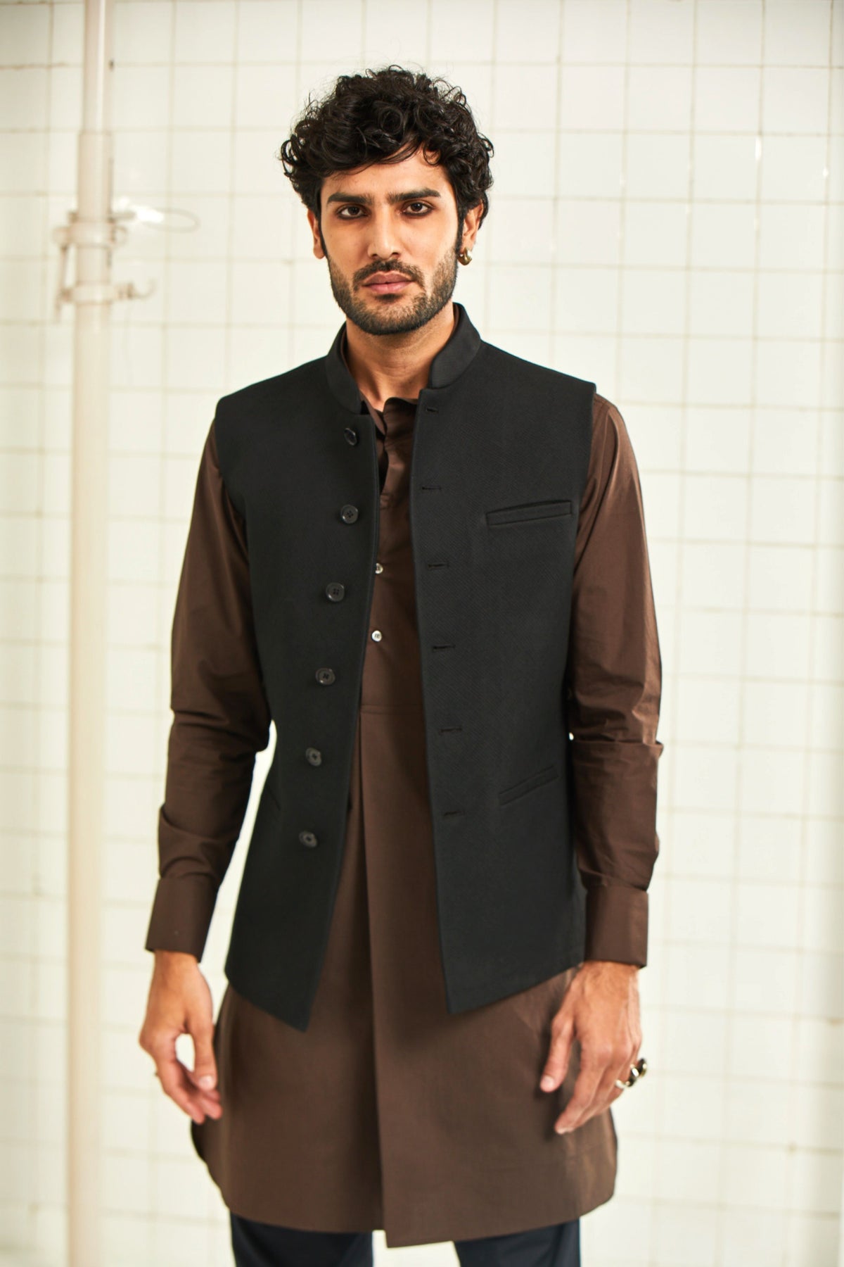 Mukam Quilted Nehru Jacket