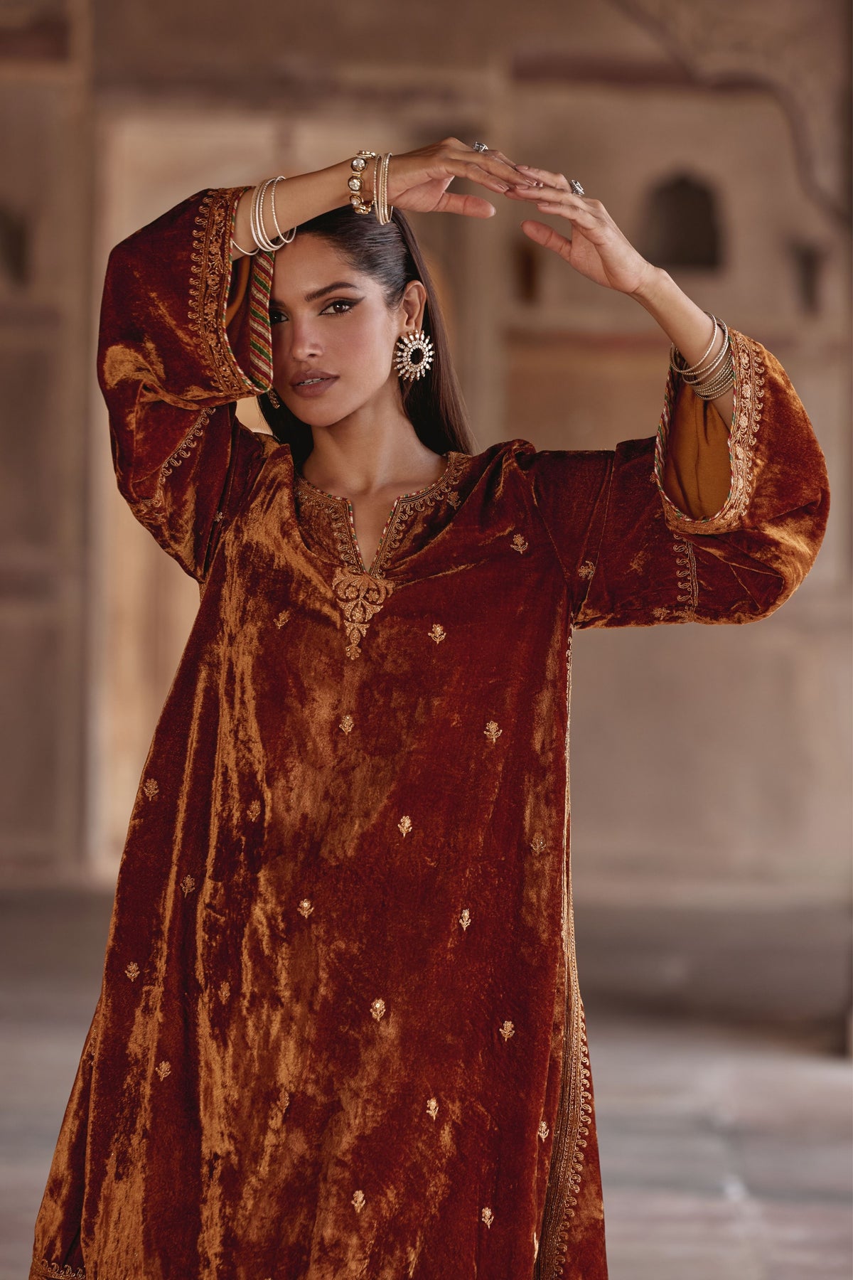 Golden Brown Anam Kaftan Set