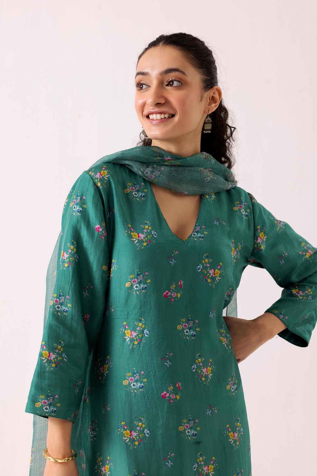 Poppy Green Kurta Set