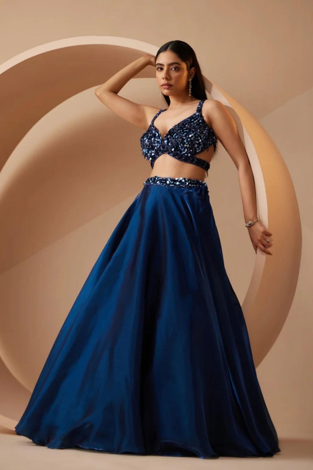 Chambery Teal Blue Lehenga Set