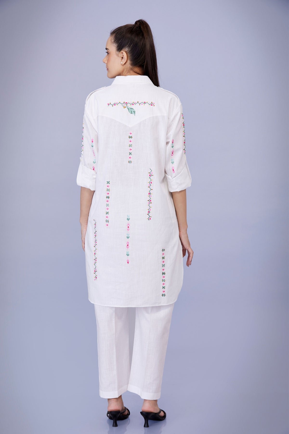 White Embroidery Co-ord Set