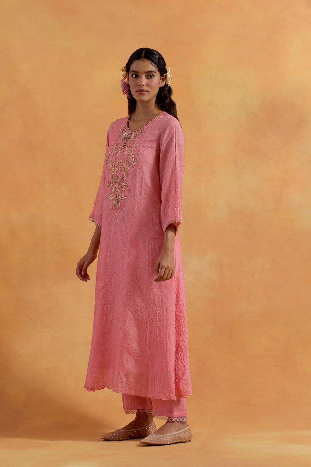 Peach Kurta &amp; Pant Set